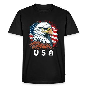 PYGARGUE À QUEUE BLANCHE - T-shirt Premium bio Homme - noir - Devant - Nico (187cm)