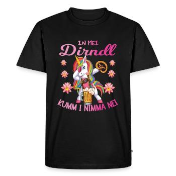 Licorne en Mei Dirndl Lausmadl Costumes traditionnels pour femmes - T-shirt Premium bio Homme - noir - Devant - Nico (187cm)