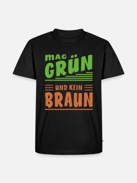 LIKES GREEN AND NO BROWN - Men's Premium Organic T-Shirt - black