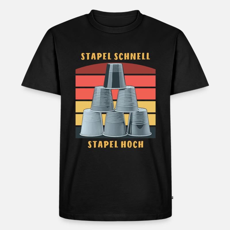 STACKING STACK FAST STACK UP - Men's Premium Organic T-Shirt - black