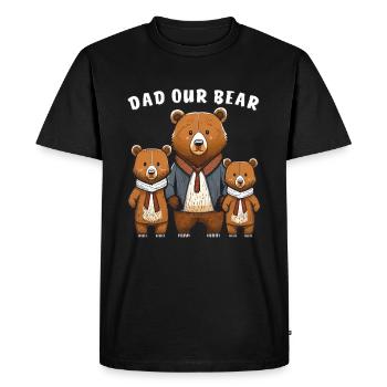 BÄREN DAD OUR BEAR - Men's Premium Organic T-Shirt - black - Front - Nico (187cm)