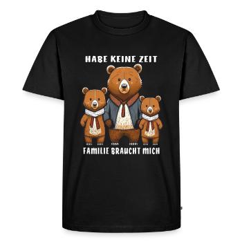 SUPPORTE PAS LE TEMPS LA FAMILLE A BESOIN DE MOI - T-shirt Premium bio Homme - noir - Devant - Nico (187cm)