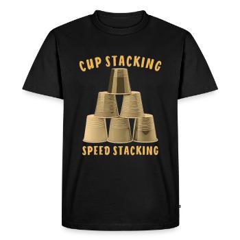 CUP STACKING SPEED STACKING - Men's Premium Organic T-Shirt - black - Front - Nico (187cm)