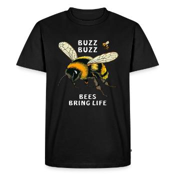 LES BOURDONS BUZZ BUZZ LES ABEILLES DONNENT VIE - T-shirt Premium bio Homme - noir - Devant - Nico (187cm)