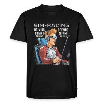 SIMULATION DE COURSE CONDUITE CONDUITE - T-shirt Premium bio Homme - noir - Devant - Nico (187cm)
