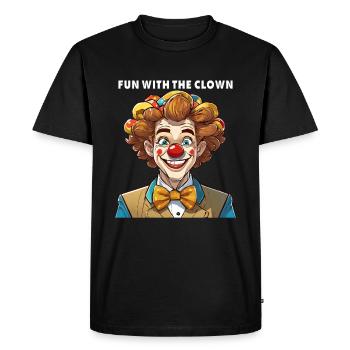 S’AMUSER AVEC LE CLOWN - T-shirt Premium bio Homme - noir - Devant - Nico (187cm)