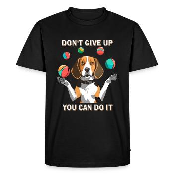 BEAGLE N’ABANDONNE PAS, TU PEUX LE FAIRE - T-shirt Premium bio Homme - noir - Devant - Nico (187cm)