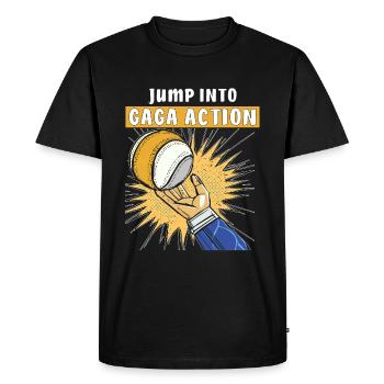 GAGA BALL PLONGEZ DANS L’ACTION GAGA - T-shirt Premium bio Homme - noir - Devant - Nico (187cm)