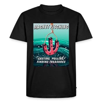 AIMANT FISCHING CASTING PULLING FINDING TREASU - T-shirt Premium bio Homme - noir - Devant - Nico (187cm)