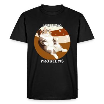 CAT JE NE CONNAIS AUCUN PROBLÈME - T-shirt Premium bio Homme - noir - Devant - Nico (187cm)