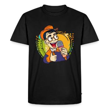 MICROPHONE HOMME - T-shirt Premium bio Homme - noir - Devant - Nico (187cm)