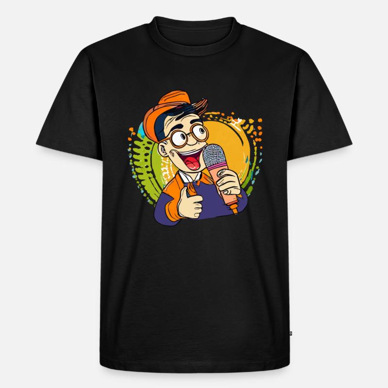 MANN MIKROFON - Männer Premium Bio T-Shirt - Schwarz