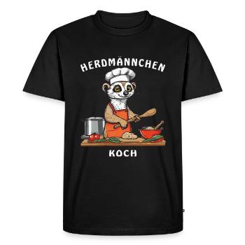 HERDMÄNNCHEN KOCH - Männer Premium Bio T-Shirt - Schwarz - Vorne - Nico (187cm)