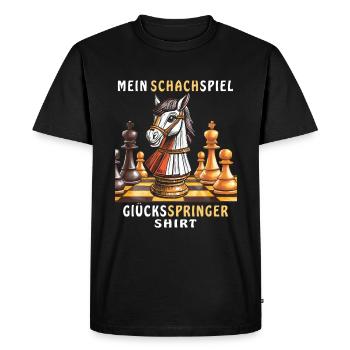 CHESS GAME LUCKY KNIGHT SHIRT - Men's Premium Organic T-Shirt - black - Front - Nico (187cm)