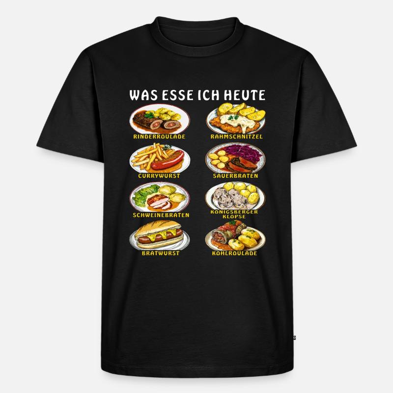 WAS ESSE ICH HEUTE - Männer Premium Bio T-Shirt - Schwarz