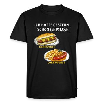 ALREADY HAD VEGETABLES YESTERDAY - Men's Premium Organic T-Shirt - black - Front - Nico (187cm)