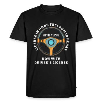 PERMIS DE CONDUIRE FREEDOM IN HEART - T-shirt Premium bio Homme - noir - Devant - Nico (187cm)