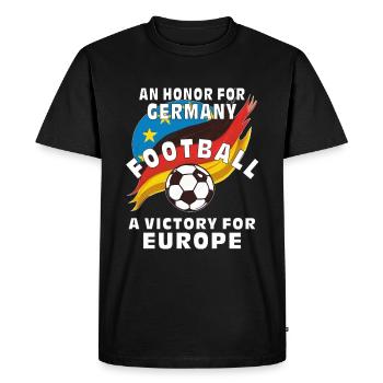 LE FOOTBALL EST UN HONNEUR POUR L’ALLEMAGNE - T-shirt Premium bio Homme - noir - Devant - Nico (187cm)