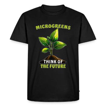 PLANTEZ DES MICRO-POUSSES PENSEZ À L’AVENIR - T-shirt Premium bio Homme - noir - Devant - Nico (187cm)