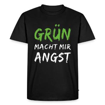 GREEN SCARES ME - T-shirt Premium bio Homme - noir - Devant - Nico (187cm)