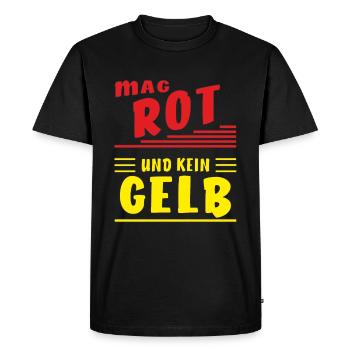 LIKES RED AND NOT YELLOW - Men's Premium Organic T-Shirt - black - Front - Nico (187cm)