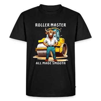 ROLLER MASTER TOUT EN DOUCEUR - T-shirt Premium bio Homme - noir - Devant - Nico (187cm)