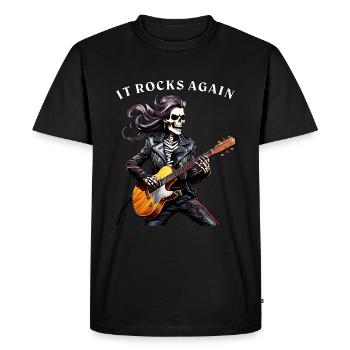 MUSICIENS ÇA BASCULE À NOUVEAU - T-shirt Premium bio Homme - noir - Devant - Nico (187cm)