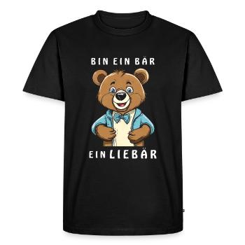 JE SUIS UN OURS, UN CHÉRI - T-shirt Premium bio Homme - noir - Devant - Nico (187cm)
