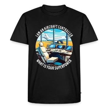 I AM AN AIRCRAFT CONTROLLER - Men's Premium Organic T-Shirt - black - Front - Nico (187cm)