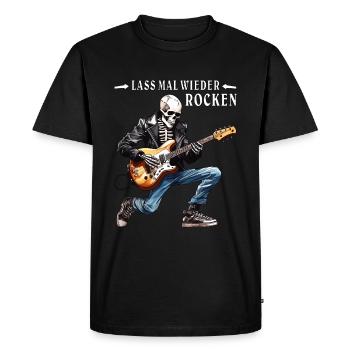 LES MUSICIENS LAISSENT LE ROCK À NOUVEAU - T-shirt Premium bio Homme - noir - Devant - Nico (187cm)