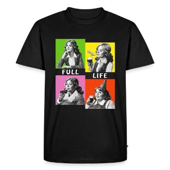 FULL LIFE - Men's Premium Organic T-Shirt - black - Front - Nico (187cm)