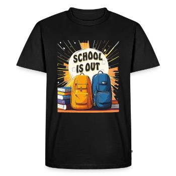 SCHOOL IS OUT - Men's Premium Organic T-Shirt - black - Front - Nico (187cm)