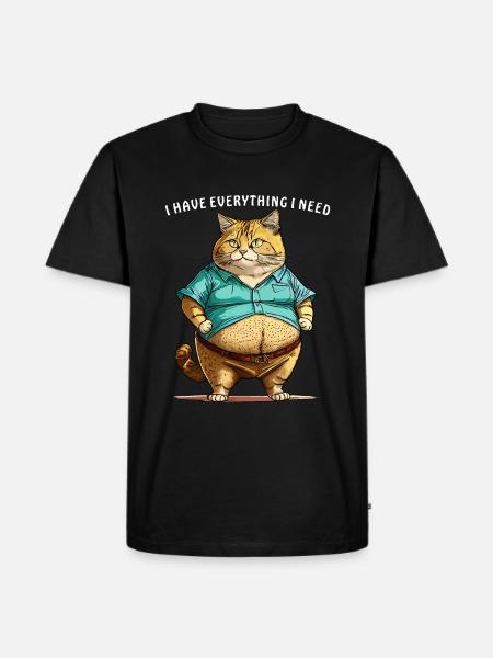 KAT IK HEB ALLES WAT IK NODIG HEB - Mannen Premium Bio T-shirt - zwart