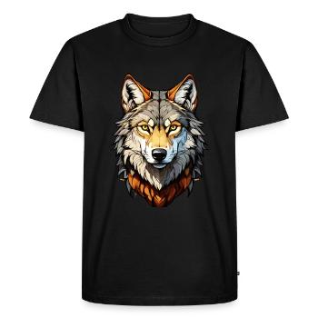 LOUP - T-shirt Premium bio Homme - noir - Devant - Nico (187cm)