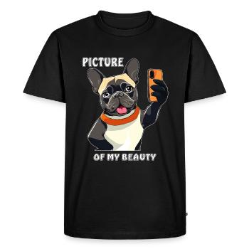 DOG SMARTPHONE PICTURE OF MY BEAUTY - Men's Premium Organic T-Shirt - black - Front - Nico (187cm)