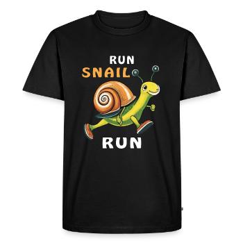 SCHNECKE RUN SNAIL RUN - Men's Premium Organic T-Shirt - black - Front - Nico (187cm)