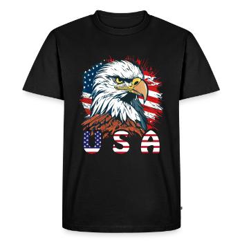 PYGARGUE À QUEUE BLANCHE USA - T-shirt Premium bio Homme - noir - Devant - Nico (187cm)