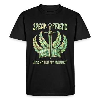 SCHWERT PARLE AMI ET ENTRE DANS MON MARCHÉ - T-shirt Premium bio Homme - noir - Devant - Nico (187cm)