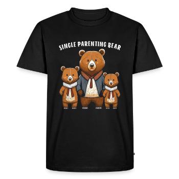 OURS OURS MONOPARENTAL OURS - T-shirt Premium bio Homme - noir - Devant - Nico (187cm)