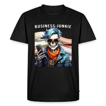 SKELETON MAN BUSINESS JUNKIE - Men's Premium Organic T-Shirt - black - Front - Nico (187cm)