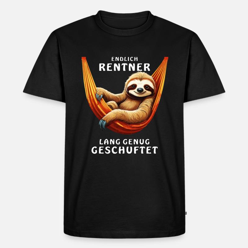 ENDLICH RENTNER LANG GENUG GESCHUFTET - Männer Premium Bio T-Shirt - Schwarz
