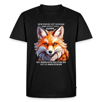 LE RENARD EST INTELLIGENT - T-shirt Premium bio Homme - noir - Devant - Nico (187cm)