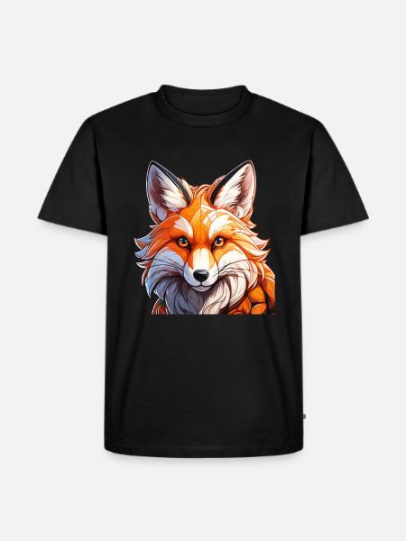 FUCHS - Männer Premium Bio T-Shirt - Schwarz