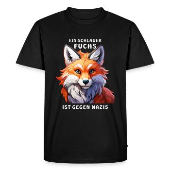 UN RENARD RUSÉ EST CONTRE LES NAZIS - T-shirt Premium bio Homme - noir - Devant - Nico (187cm)