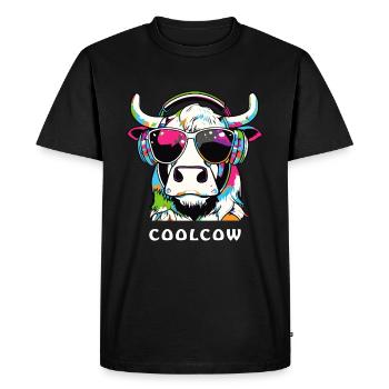 VACHE FRAÎCHE - T-shirt Premium bio Homme - noir - Devant - Nico (187cm)