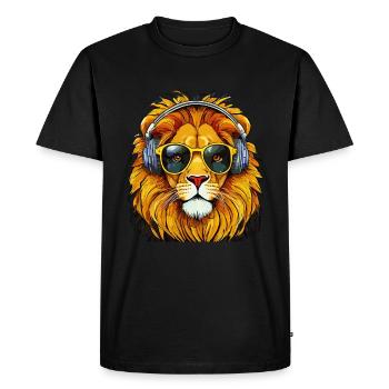 Lion - T-shirt Premium bio Homme - noir - Devant - Nico (187cm)