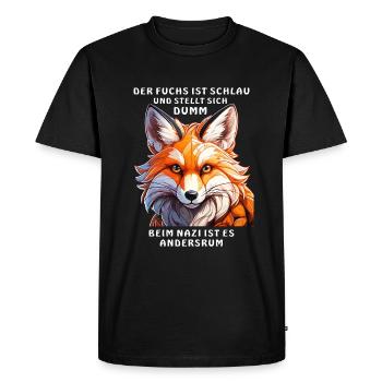 LE RENARD EST INTELLIGENT - T-shirt Premium bio Homme - noir - Devant - Nico (187cm)