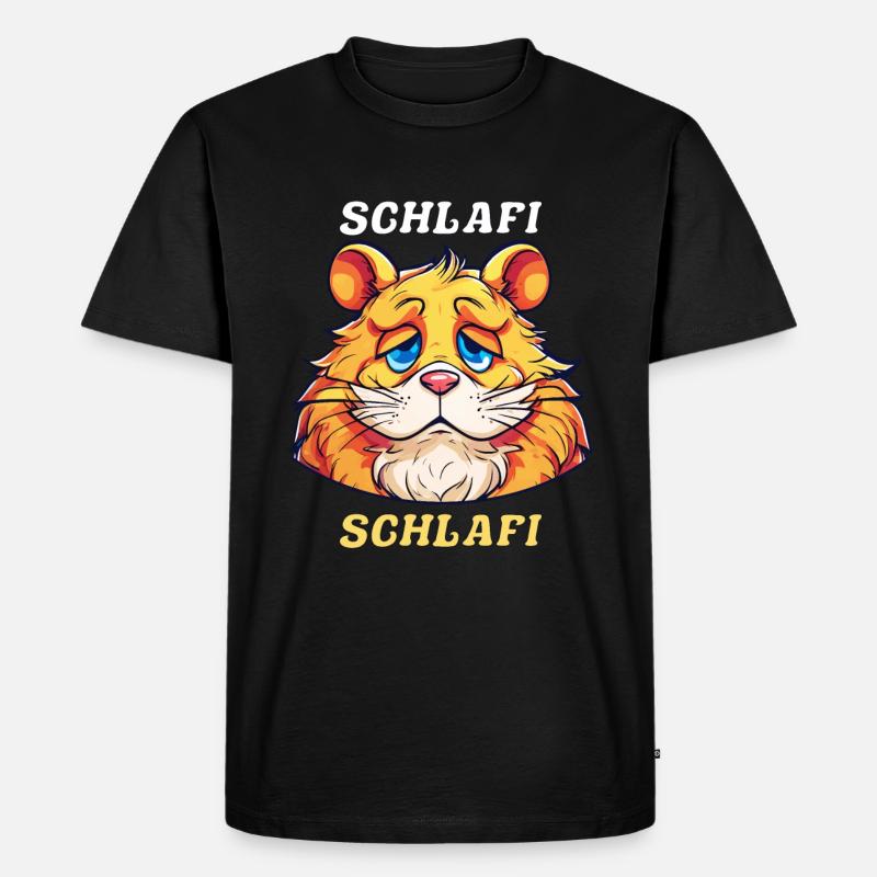 HAMSTER SCHLAFI SCHLAFI - Männer Premium Bio T-Shirt - Schwarz