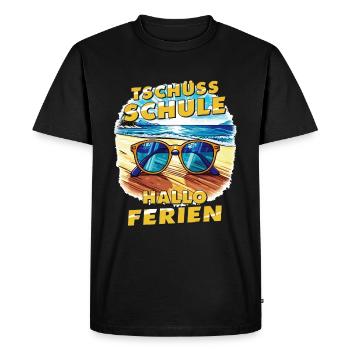 GOODBYE SCHOOL HELLO HOLIDAYS - Men's Premium Organic T-Shirt - black - Front - Nico (187cm)