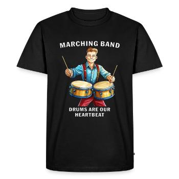 MARCHING BAND DRUMS ARE OUR HEARTBEAT - Men's Premium Organic T-Shirt - black - Front - Nico (187cm)
